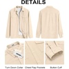 image:imageCOOFANDY Mens Button Down Waffle Shirt Jacket Casual Long Sleeve Shacket Lightweight Overshirts with Flap PocketsBeige