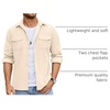 image:imageCOOFANDY Mens Button Down Waffle Shirt Jacket Casual Long Sleeve Shacket Lightweight Overshirts with Flap PocketsBeige