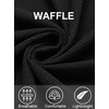image:imageCOOFANDY Mens Button Down Waffle Shirt Jacket Casual Long Sleeve Shacket Lightweight Overshirts with Flap PocketsBlack