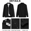 image:imageCOOFANDY Mens Button Down Waffle Shirt Jacket Casual Long Sleeve Shacket Lightweight Overshirts with Flap PocketsBlack