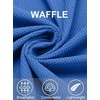 image:imageCOOFANDY Mens Button Down Waffle Shirt Jacket Casual Long Sleeve Shacket Lightweight Overshirts with Flap PocketsBlue