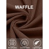 image:imageCOOFANDY Mens Button Down Waffle Shirt Jacket Casual Long Sleeve Shacket Lightweight Overshirts with Flap PocketsBrown