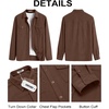 image:imageCOOFANDY Mens Button Down Waffle Shirt Jacket Casual Long Sleeve Shacket Lightweight Overshirts with Flap PocketsBrown