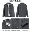 image:imageCOOFANDY Mens Button Down Waffle Shirt Jacket Casual Long Sleeve Shacket Lightweight Overshirts with Flap PocketsDark Gray