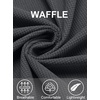 image:imageCOOFANDY Mens Button Down Waffle Shirt Jacket Casual Long Sleeve Shacket Lightweight Overshirts with Flap PocketsDark Gray