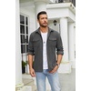 image:imageCOOFANDY Mens Button Down Waffle Shirt Jacket Casual Long Sleeve Shacket Lightweight Overshirts with Flap PocketsDark Gray