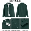 image:imageCOOFANDY Mens Button Down Waffle Shirt Jacket Casual Long Sleeve Shacket Lightweight Overshirts with Flap PocketsDark Green