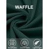 image:imageCOOFANDY Mens Button Down Waffle Shirt Jacket Casual Long Sleeve Shacket Lightweight Overshirts with Flap PocketsDark Green