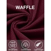 image:imageCOOFANDY Mens Button Down Waffle Shirt Jacket Casual Long Sleeve Shacket Lightweight Overshirts with Flap PocketsDeep Red