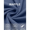 image:imageCOOFANDY Mens Button Down Waffle Shirt Jacket Casual Long Sleeve Shacket Lightweight Overshirts with Flap PocketsDenim Blue