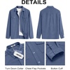 image:imageCOOFANDY Mens Button Down Waffle Shirt Jacket Casual Long Sleeve Shacket Lightweight Overshirts with Flap PocketsDenim Blue
