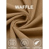 image:imageCOOFANDY Mens Button Down Waffle Shirt Jacket Casual Long Sleeve Shacket Lightweight Overshirts with Flap PocketsKhaki