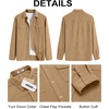 image:imageCOOFANDY Mens Button Down Waffle Shirt Jacket Casual Long Sleeve Shacket Lightweight Overshirts with Flap PocketsKhaki