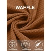 image:imageCOOFANDY Mens Button Down Waffle Shirt Jacket Casual Long Sleeve Shacket Lightweight Overshirts with Flap PocketsLight Brown