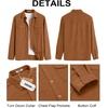 image:imageCOOFANDY Mens Button Down Waffle Shirt Jacket Casual Long Sleeve Shacket Lightweight Overshirts with Flap PocketsLight Brown