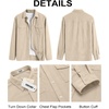 image:imageCOOFANDY Mens Button Down Waffle Shirt Jacket Casual Long Sleeve Shacket Lightweight Overshirts with Flap PocketsLight Khaki