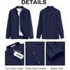 image:imageCOOFANDY Mens Button Down Waffle Shirt Jacket Casual Long Sleeve Shacket Lightweight Overshirts with Flap PocketsNave Blue