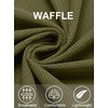 image:imageCOOFANDY Mens Button Down Waffle Shirt Jacket Casual Long Sleeve Shacket Lightweight Overshirts with Flap PocketsOlive Green
