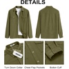 image:imageCOOFANDY Mens Button Down Waffle Shirt Jacket Casual Long Sleeve Shacket Lightweight Overshirts with Flap PocketsOlive Green