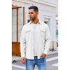 image:imageCOOFANDY Mens Button Down Waffle Shirt Jacket Casual Long Sleeve Shacket Lightweight Overshirts with Flap PocketsWhite