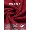 image:imageCOOFANDY Mens Button Down Waffle Shirt Jacket Casual Long Sleeve Shacket Lightweight Overshirts with Flap PocketsWine Red