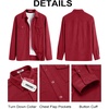 image:imageCOOFANDY Mens Button Down Waffle Shirt Jacket Casual Long Sleeve Shacket Lightweight Overshirts with Flap PocketsWine Red