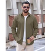 image:imageCOOFANDY Mens Casual Button Down Shirts Long Sleeve Untucked Shirts Vintage Denim Dress ShirtArmy Green
