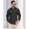 image:imageCOOFANDY Mens Casual Button Down Shirts Long Sleeve Untucked Shirts Vintage Denim Dress ShirtBlack