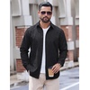 image:imageCOOFANDY Mens Casual Button Down Shirts Long Sleeve Untucked Shirts Vintage Denim Dress ShirtGreytextured