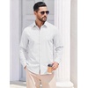 image:imageCOOFANDY Mens Casual Button Down Shirts Long Sleeve Untucked Shirts Vintage Denim Dress ShirtWhite