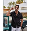 image:imageCOOFANDY Mens Casual Button Down Shirts Short Sleeve Summer Beach Textured ShirtsBlack