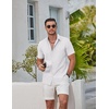 image:imageCOOFANDY Mens Casual Button Down Shirts Short Sleeve Summer Beach Textured ShirtsWhite