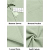 image:imageCOOFANDY Mens Casual Linen Shirt Short Sleeve Button Down Shirt Summer Beach Hawaiian ShirtsGreen
