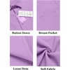 image:imageCOOFANDY Mens Casual Linen Shirt Short Sleeve Button Down Shirt Summer Beach Hawaiian ShirtsLight Purple
