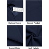 image:imageCOOFANDY Mens Casual Linen Shirt Short Sleeve Button Down Shirt Summer Beach Hawaiian ShirtsNavy Blue