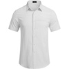image:imageCOOFANDY Mens Casual Linen Shirt Short Sleeve Button Down Shirt Summer Beach Hawaiian ShirtsWhite