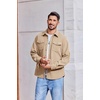image:imageCOOFANDY Mens Corduroy Button Down Shirts Jackets Casual Long Sleeve Shacket Lightweight Overshirts with Flap PocketsBeige