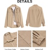 image:imageCOOFANDY Mens Corduroy Button Down Shirts Jackets Casual Long Sleeve Shacket Lightweight Overshirts with Flap PocketsBeige