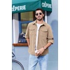 image:imageCOOFANDY Mens Corduroy Button Down Shirts Jackets Casual Long Sleeve Shacket Lightweight Overshirts with Flap PocketsBeige