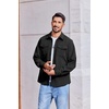 image:imageCOOFANDY Mens Corduroy Button Down Shirts Jackets Casual Long Sleeve Shacket Lightweight Overshirts with Flap PocketsBlack