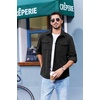 image:imageCOOFANDY Mens Corduroy Button Down Shirts Jackets Casual Long Sleeve Shacket Lightweight Overshirts with Flap PocketsBlack