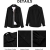 image:imageCOOFANDY Mens Corduroy Button Down Shirts Jackets Casual Long Sleeve Shacket Lightweight Overshirts with Flap PocketsBlack