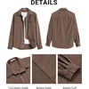 image:imageCOOFANDY Mens Corduroy Button Down Shirts Jackets Casual Long Sleeve Shacket Lightweight Overshirts with Flap PocketsBrown