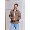 image:imageCOOFANDY Mens Corduroy Button Down Shirts Jackets Casual Long Sleeve Shacket Lightweight Overshirts with Flap PocketsBrown