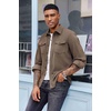 image:imageCOOFANDY Mens Corduroy Button Down Shirts Jackets Casual Long Sleeve Shacket Lightweight Overshirts with Flap PocketsBrown