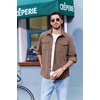 image:imageCOOFANDY Mens Corduroy Button Down Shirts Jackets Casual Long Sleeve Shacket Lightweight Overshirts with Flap PocketsBrown