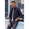 image:imageCOOFANDY Mens Corduroy Button Down Shirts Jackets Casual Long Sleeve Shacket Lightweight Overshirts with Flap PocketsDark Blue