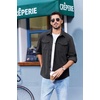 image:imageCOOFANDY Mens Corduroy Button Down Shirts Jackets Casual Long Sleeve Shacket Lightweight Overshirts with Flap PocketsDark Gray