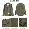 image:imageCOOFANDY Mens Corduroy Button Down Shirts Jackets Casual Long Sleeve Shacket Lightweight Overshirts with Flap PocketsDark Green