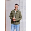 image:imageCOOFANDY Mens Corduroy Button Down Shirts Jackets Casual Long Sleeve Shacket Lightweight Overshirts with Flap PocketsDark Green